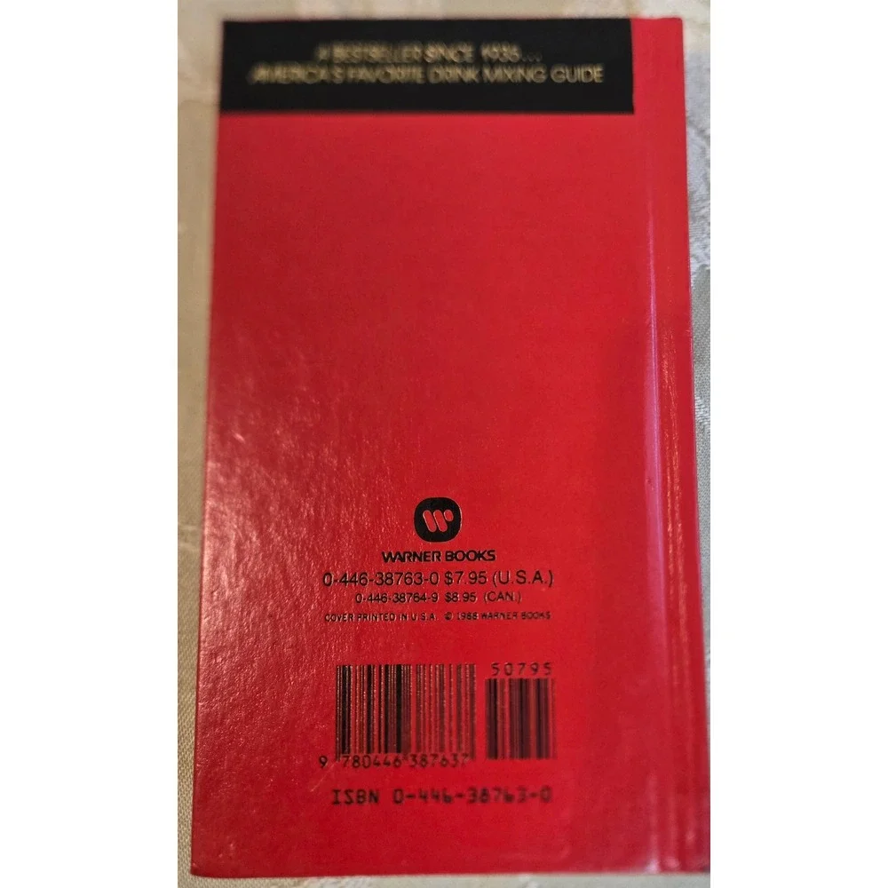 Mr Boston Official Bartenders Guide 63rd Edition 1988 Red Hardcover Warner Books